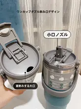 スタイlishな大容量ステンレス製コーヒー保温カップ【男性用・女性用・車載対応・ストロー付き】