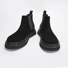 高品質なモダンデザインのレザー切尔シーブーツ【メンズ・秋用・厚底】