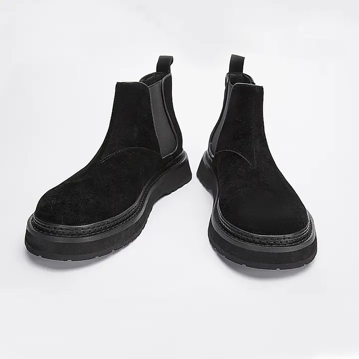 高品質なモダンデザインのレザー切尔シーブーツ【メンズ・秋用・厚底】