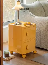 シンプルデザインの移動可能な収納キャビネット【角型・リビング用・多用途】