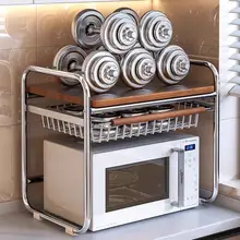 中古風キッチン用電子レンジラック【多機能・調理器具収納・台所用】（セットアップ対応）