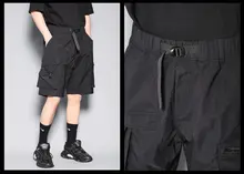 ハーフパンツ メンズ カーゴ ワイド ルーズ カジュアル ブラック 夏
