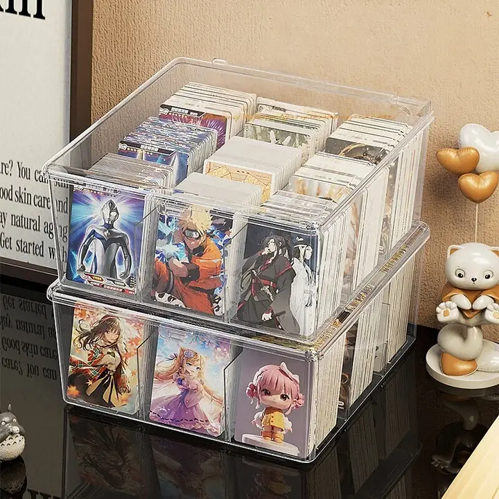 アクリル製透明収納ボックス【ふた付き・防湿・アニメグッズ用・ホコリ防止】