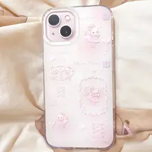 バレリーナうさぎデザインのかわいいピンクのiPhoneケース【二重構造・iPhone 15/14/13対応】