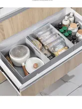 ホワイトプラスチック収納ボックス【フタ付き・多機能・キッチン用・シンプルデザイン】
