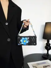 スマホケース 斜め掛けストラップ付き 四隅ストラップホール 手提げ 多機種対応 着回し ポータブル レディース