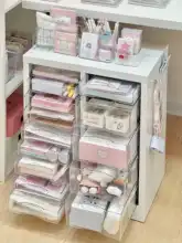 おしゃれなクリーム風抽斗式収納キャビネット【学生用デスクトップ、書籍・おもちゃの整理、埃よけ】