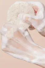 洗顔用魔芋スポンジ【ウォールナッツシード・クレンジング効果・顔用・アイメイクオフ】