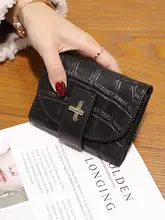 クロコダイル風デザインの本革ミニ財布【折りたたみ・ソフトレザー・シンプルポケット】