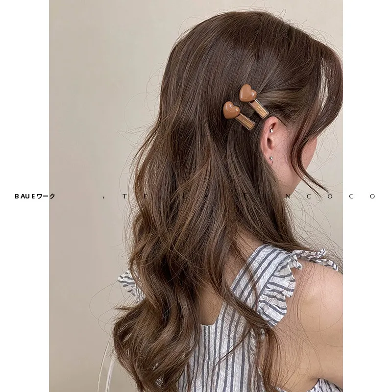 レトロ風ハートデザインヘアクリップ：サイドポニーテールに最適な崩れにくいアレンジツール