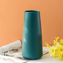 北欧風グラデーションピンク花瓶【口広陶器・シンプルデザイン・インテリア装飾用】