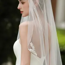 エレガントなレースの新婦用ヘッドドレス【中長丈・結婚式・パーティー用】