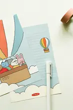 かわいいカートンデザインのフルカラーレターセット【インス風・手紙と封筒付き】