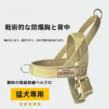 中大型犬用前留め防爆ハーネス【散歩用・リード付き】