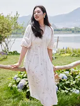 優雅な花柄のワンピース【プレッシャーシワ加工・柔らかいタッチ・セットアップ対応】