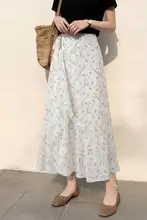 フラワープリント Aラインスカート【夏用・ミディ丈・体型カバー・大きいサイズ対応】（セットアップ対応）