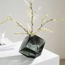 フラワーベース ガラス 透明 生け花 上品 変形 リビング ダイニング テーブル インテリア オブジェ