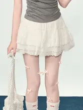 白色レースのケーキスカート【夏用・バレエスタイル・ハイウエスト・Aライン】