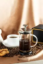 家庭用 フレンチプレス コーヒーメーカー【フィルター付き・泡立て器・テーブルウェアセット】
