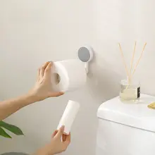 壁掛けトイレットペーパーホルダー【穴あけ不要・収納棚付き・洗面所用】