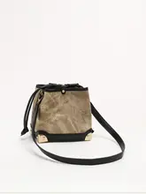 油絵デザインのレトロバケツバッグ【ショルダー・斜め掛け・個性的な高級感】