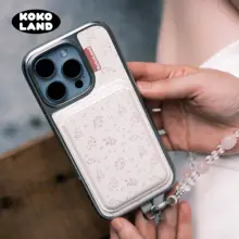フラワーデザインのマグネットフルカバー携帯電話ケース【スエード調・シルバーフレーム・iPhone用】