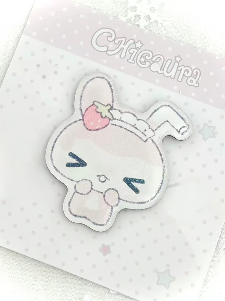 可愛いアクリル製冷蔵庫用マグネット【ねこ・いちご・うさぎデザイン】