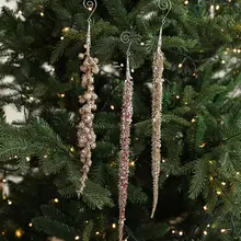 華やかな金色の果実付き流れ飾り【クリスマスツリー用・藤製】