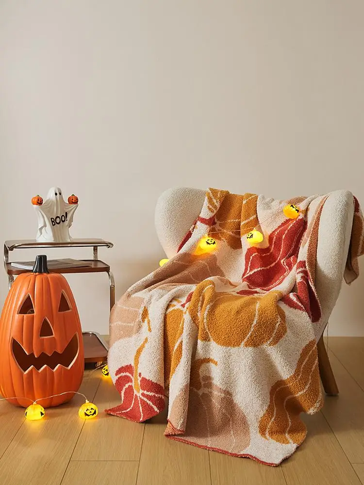 31ハロウィン用 ビンテージ風カボチャ模様ソファブランケットの実用性とシーン別活用法