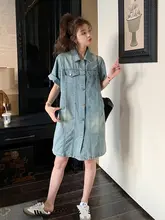 小柄さんにおすすめのデニムワンピース【レトロデザイン・カジュアル・ティータイムに】