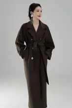 高級ウール混紡ロングコート【山羊绒・シンプルデザイン・女性用】