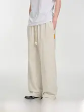 カジュアルなストレートニットパンツ【コントラストカラー・フィット・男女兼用】