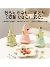 クリエイティブなクリスマスツリー型 フルーツフォーク【高級ステンレス製・陶器収納容器付き・装飾用】（セットアップ対応）