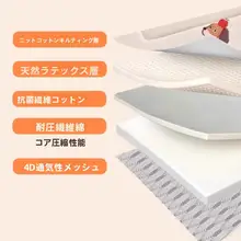 無害素材使用！乳ゴム製 子供用ベッドマット【背中を優しく支える・自宅用・幼稚園対応】