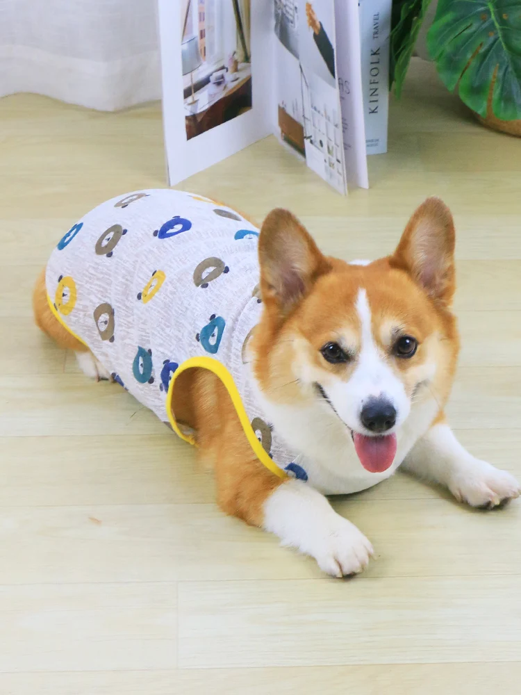 春秋用ペット用薄手犬服：室内犬飼いやすいシーンに最適なノースリーブデザイン