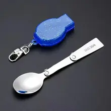 304ステンレス製 折りたたみスプーン【アウトドア・旅行用・携帯食器・スープ用】