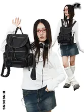 BINGBONG ヒルダリュックサック【レトロ・大容量・通勤・旅行用】