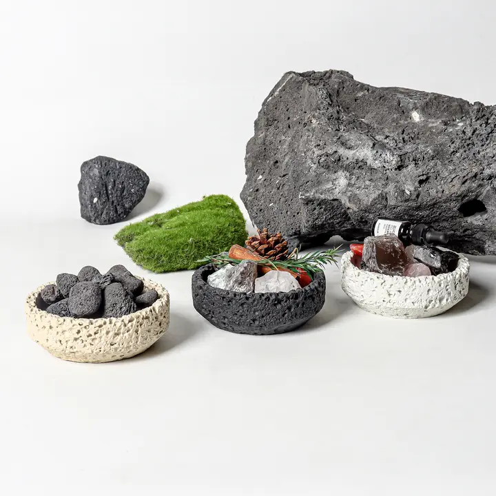 欧風デザインの火山石アロマプレート【手作り・インテリア装飾・高級感】