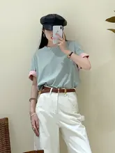 カラーコンビネーションのルーズTシャツ【三色展開・絶妙なスタイル】