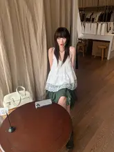 レース切り替えキャミソールブラウス【リゾートスタイル・肩出し】
