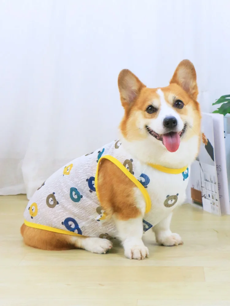 春秋用ペット用薄手犬服：室内犬飼いやすいシーンに最適なノースリーブデザイン