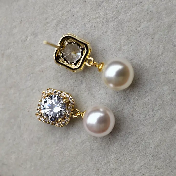 S925銀製ピアス【繊細なデザイン・優雅なパール】（セットアップ対応）