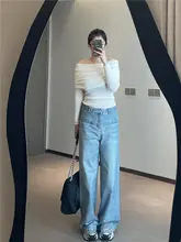 SELFSOLO 春夏用 デニムパンツ【浅いブルー・横ポケット・レディース】