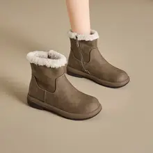 厚底雪地靴【冬季・加绒・保温性・ショートブーツ】