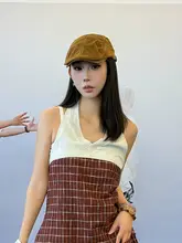 夏用レトロスタイルのキャップ【女性用・UVカット・フリーサイズ】