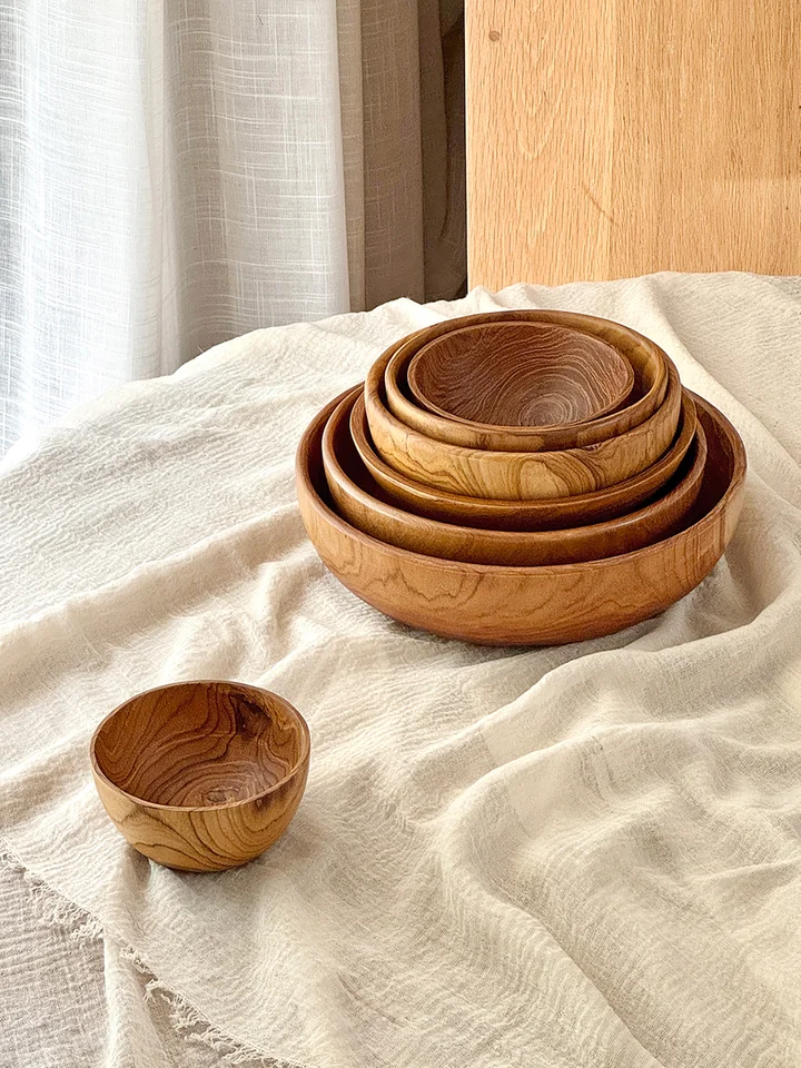 無塗装ラワン木製サラダボウル【大サイズ・果物用・天然素材】