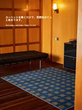 グリーンチェックデザインのラグ【モダンスタイル・リビング＆ベッドルーム用】