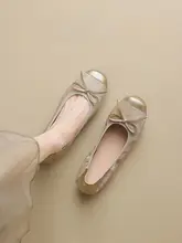 バレエ風のファッションシューズ【平底・リボン付き・柔らかいソール】