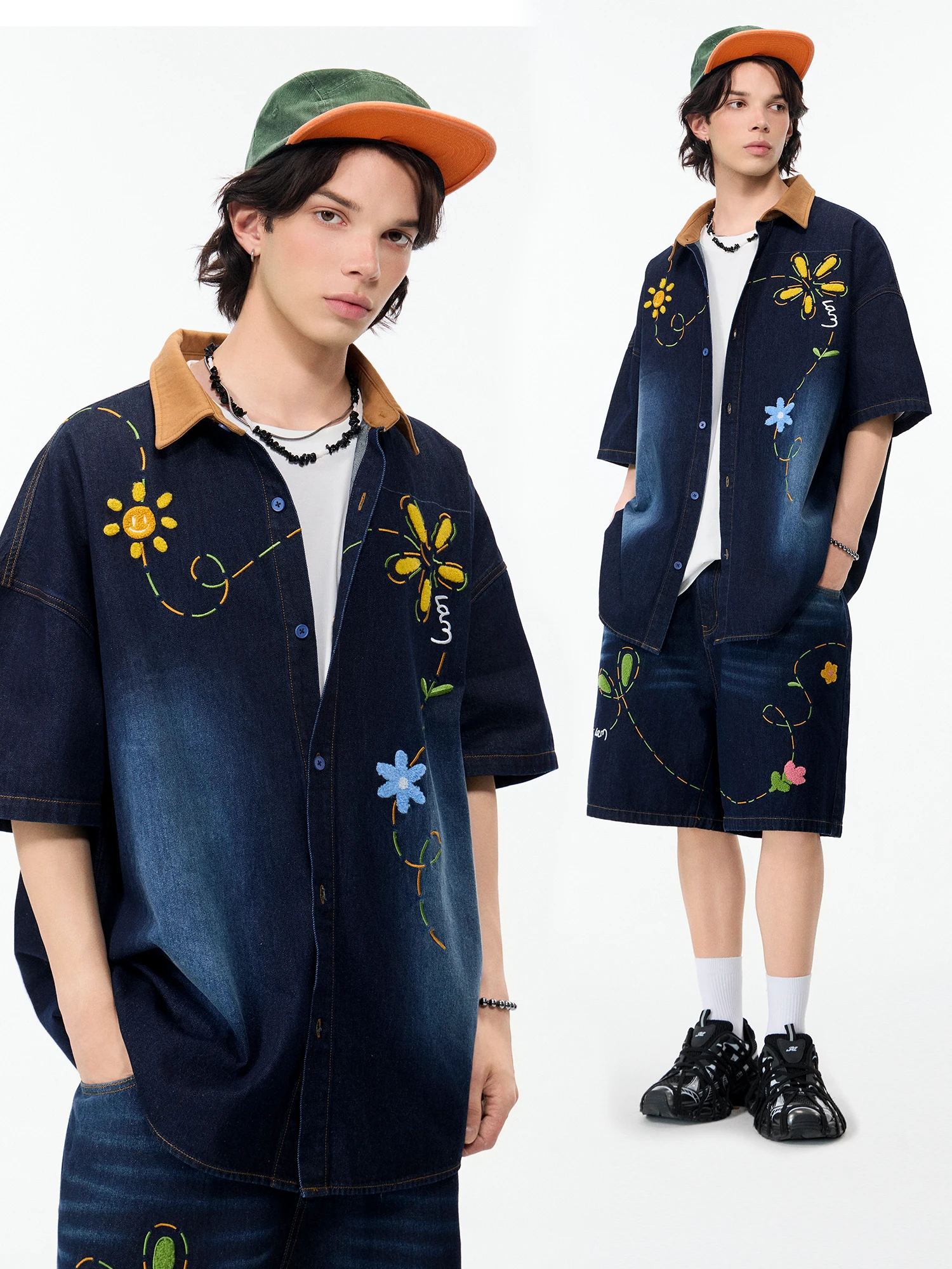 復古風ウォッシュ加工刺繍入りデニムシャツ：夏用ゆったりシルエットの実用性とデザイン選定ガイド