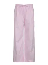 シンプルなデザインのピンクストライプ系帶カジュアルパンツ【・ロング丈】